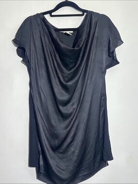 Elegant Black Cowl-Neck Blouse — Timeless Women's Top